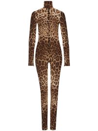 Dolce amp Gabbana KIM DOLCEampGABBANA leopard-print Sheer all-in-one - at Farfetch