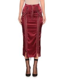 Dolce amp Gabbana Lace-Up Detail Ankle-Length Satin Skirt at Neiman Marcus