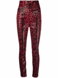 Dolce amp Gabbana Leopard Print Drill Jeans - at Farfetch