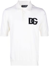 Dolce amp Gabbana Logo Knitted Polo Shirt - at Farfetch