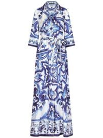 Dolce amp Gabbana Majolica-print Maxi Shirt Dress - at Farfetch