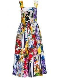 Dolce amp Gabbana Patchwork Print Midi Dress ndash at Cettire