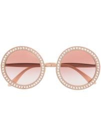 Dolce amp Gabbana Pre-Owned 2010s Mambo crystal-embellished Sunglasses Gold at Farfetch