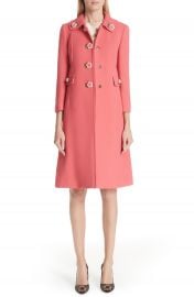 Dolce amp Gabbana Rose Button Wool Coat   Nordstrom at Nordstrom