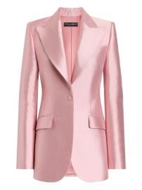 Dolce amp Gabbana Satin Tailored Blazer Pink at Farfetch