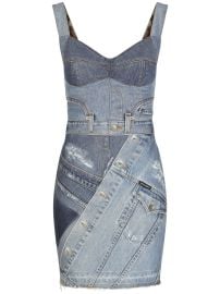 Dolce amp Gabbana Sleeveless V-neck Minidress Blue at Farfetch