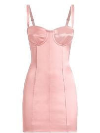 Dolce amp Gabbana Stretch Satin Mini Dress Pink at Farfetch