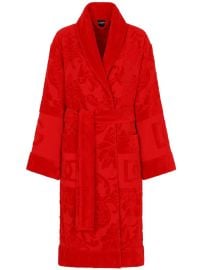 Dolce amp Gabbana Terry Cotton Jacquard Bath Robe Red at Farfetch