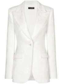 Dolce amp Gabbana Turlington floral-brocade Blazer White at Farfetch