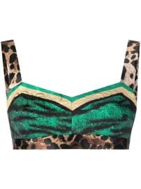 Dolce amp Gabbana animal-print Bustier Crop Top - at Farfetch