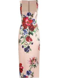 Dolce amp Gabbana floral-print Midi Dress Neutrals at Farfetch