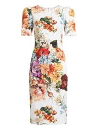 Dolce amp Gabbana floral-print Midi Dress White at Farfetch