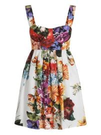 Dolce amp Gabbana floral-print Mini Dress White at Farfetch