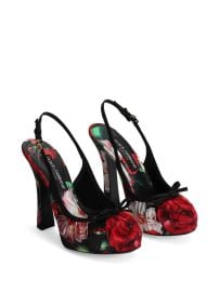 Dolce amp Gabbana floral-print Pumps Black at Farfetch