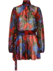 Dolce amp Gabbana floral-print silk-chiffon Minidress - at Farfetch