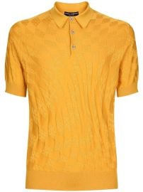 Dolce amp Gabbana jacquard-patterned Silk Polo Shirt - at Farfetch