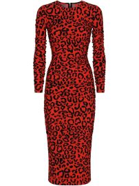 Dolce amp Gabbana leopard-print Midi Dress - at Farfetch