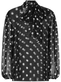 Dolce amp Gabbana polka-dot Print pussy-bow Shirt Black at Farfetch