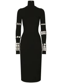 Dolce amp Gabbana x Kim Kardashian Embellished stretch-knit Midi Dress - at Farfetch