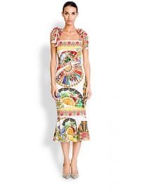 Dolce and Gabbana - Tie-Shoulder Foulard-Print Dress at Saks Fifth Avenue