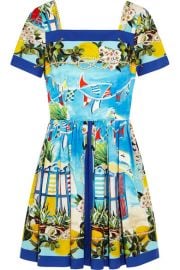 Dolce and Gabbana  Portofino printed cotton-poplin mini dress at Net A Porter