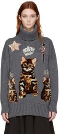 Dolce and Gabbana Charcoal Bengal Kitten Sweater Dress at Ssense