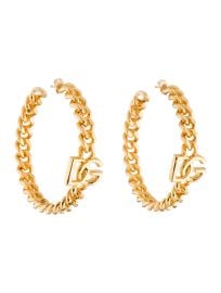 Dolce and Gabbana DG Curb Chain Hoop Earrings at The Real Real