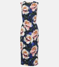 Dolce and Gabbana Floral Cady Midi Dress at Mytheresa