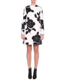 Dolce and Gabbana Floral-Print Topper Coat BlackWhite at Neiman Marcus