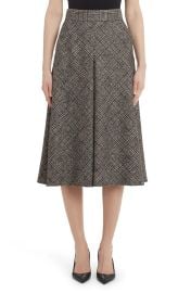 Dolce and Gabbana Inverted Pleat Plaid Wool Blend A Line Skirt at Nordstrom