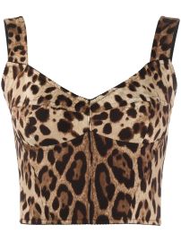 Dolce and Gabbana Leopard print bustier top at Farfetch