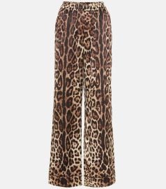 Dolce and Gabbana Leopard print silk pants at Mytheresa