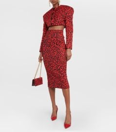 Dolce and Gabbana Leopard printed pencil midi skirt at Mytheresa