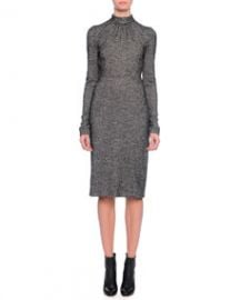 Dolce and Gabbana Long-Sleeve Mock-Neck Sheath Dress at Neiman Marcus