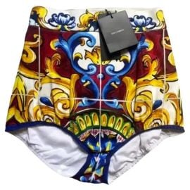 Dolce and Gabbana Multicolor Cotton Maiolica Sicily Mini Shorts Hot Pants DG Italy at 1stDibs at 1st Dibs