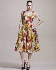 Dolce and Gabbana Onion-Print Bustier Dress at Neiman Marcus