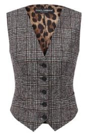 Dolce and Gabbana Prince Of Wales Leopard Patterned Vest at Nordstrom