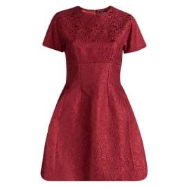 Dolce and Gabbana Red Brocade Short Sleeve A-line Dress S Dolce Gabbana TLC US at $527