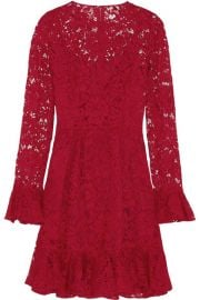 Dolce and GabbanaandnbspandnbspRuffled cotton-blend lace mini dress at Net A Porter