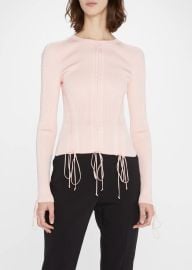 DolceGabbana Lace-Up Rib Knit Top - at Bergdorf Goodman