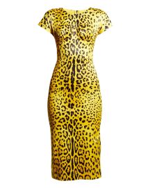 DolceGabbana Leopard-Print Bustier Dress at Neiman Marcus