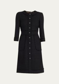 DolceGabbana Tweed Button-Front Short Dress - at Bergdorf Goodman