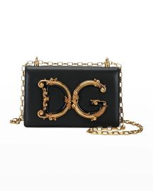 DolceampGabbana Baroque Small Leather Crossbody Bag at Neiman Marcus