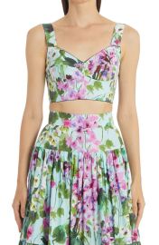 DolceampGabbana Bluebell Print Bustier Crop Top at Nordstrom