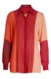 DolceampGabbana Colorblock Silk Chiffon Blouse at Nordstrom