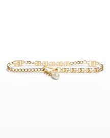 DolceampGabbana DG Logo Chain Belt w Pearlescent Drop at Neiman Marcus