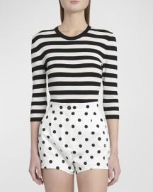 DolceampGabbana Fitted Stripe Top at Neiman Marcus