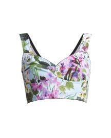 DolceampGabbana Floral-Print Bustier Crop Top at Neiman Marcus