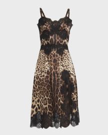 DolceampGabbana Leopard-Print Satin Slip Dress at Neiman Marcus