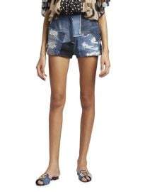 DolceampGabbana Patchwork Denim Shorts at Neiman Marcus